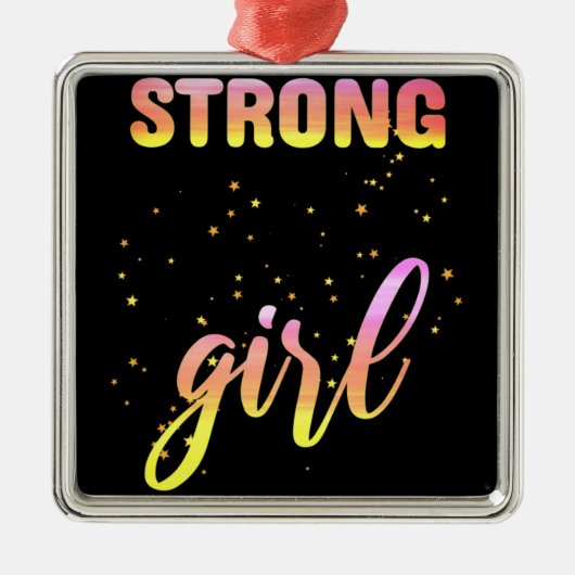 Strong Girl Pastel Star Metalen Ornament (Voorkant)