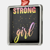 Strong Girl Pastel Star Metalen Ornament (Links)