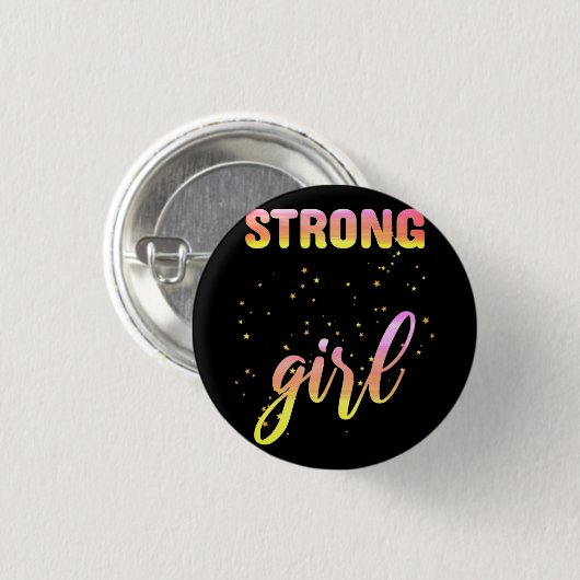 Strong Girl Pastel Star Ronde Button 3,2 Cm (Voorkant /achterkant)