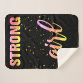 Strong Girl Pastel Star Sherpa Deken (Voorkant (horizontaal))