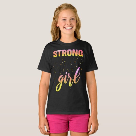 Strong Girl Pastel Star T-shirt (Voorkant volledig)