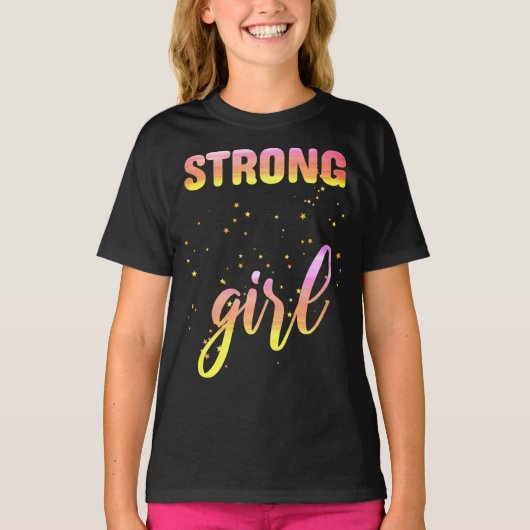 Strong Girl Pastel Star T-shirt (Voorkant)