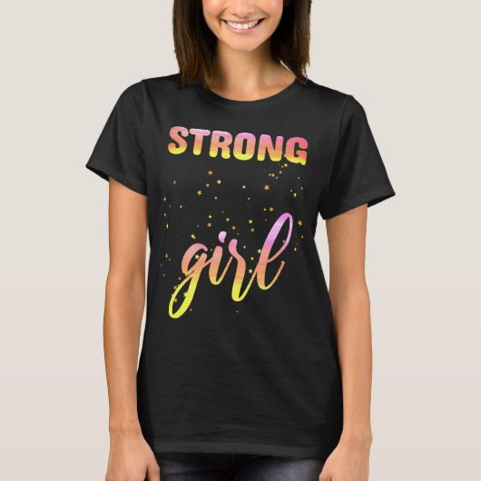 Strong Girl Pastel Star T-shirt (Voorkant)