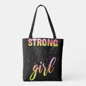 Strong Girl Pastel Star Tote Bag (Achterkant)