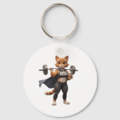 Strong Gym Cat Keychain – Weightlifting Fitness  (Voorkant)