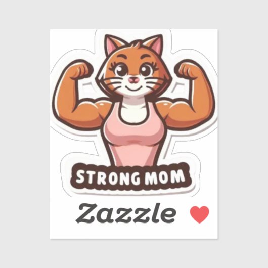 Strong Gym Cat Mom Sticker (Vel)