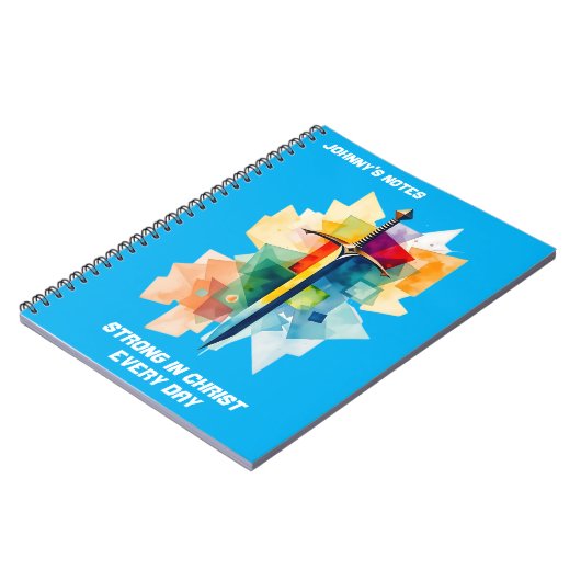 Strong In Christ beroemd gemaakt door Custom Sword Notitieboek (Linkerzijde)
