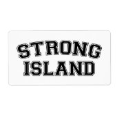 Strong Island, NYC, Verenigde Staten Etiket (Voorkant)