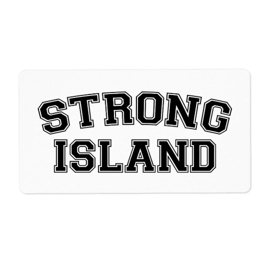 Strong Island, NYC, Verenigde Staten Etiket (Voorkant)