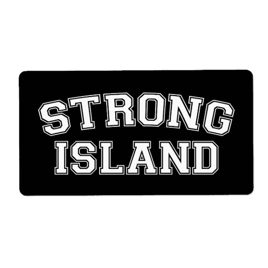 Strong Island, NYC, Verenigde Staten Etiket (Voorkant)