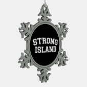 Strong Island, NYC, Verenigde Staten Tin Sneeuwvlok Ornament (Links)