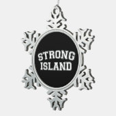 Strong Island, NYC, Verenigde Staten Tin Sneeuwvlok Ornament (Rechts)