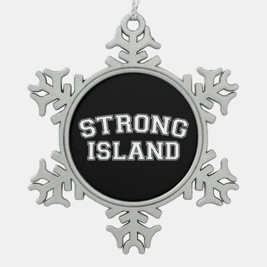 Strong Island, NYC, Verenigde Staten Tin Sneeuwvlok Ornament (Voorkant)