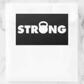 STRONG - Kettlebell Workout Motivatie Rechthoekige Sticker (Tas)