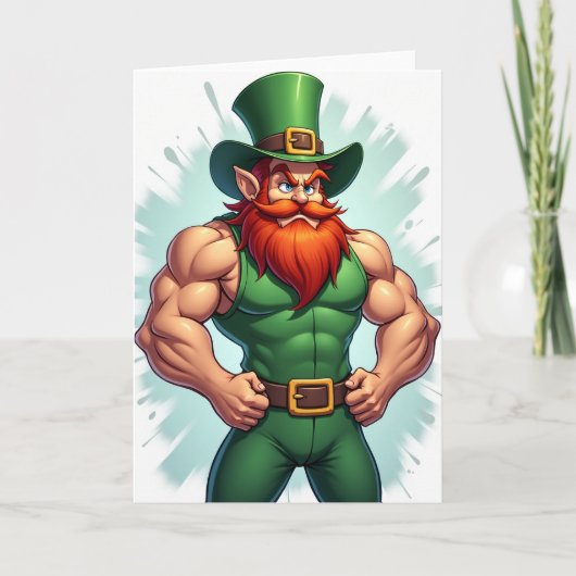 Strong Leprechaun Awesome Card Kaart (Voorkant)