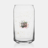 Strong like a mother blikvorm glas (Achterkant)