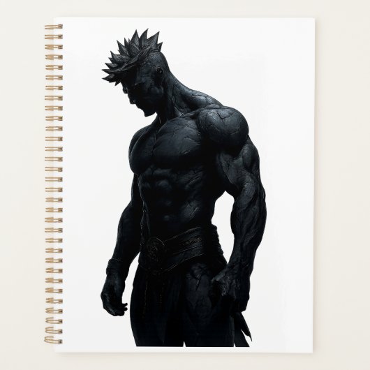 Strong Masculine Black Sculpture Art Planner (Voorkant)