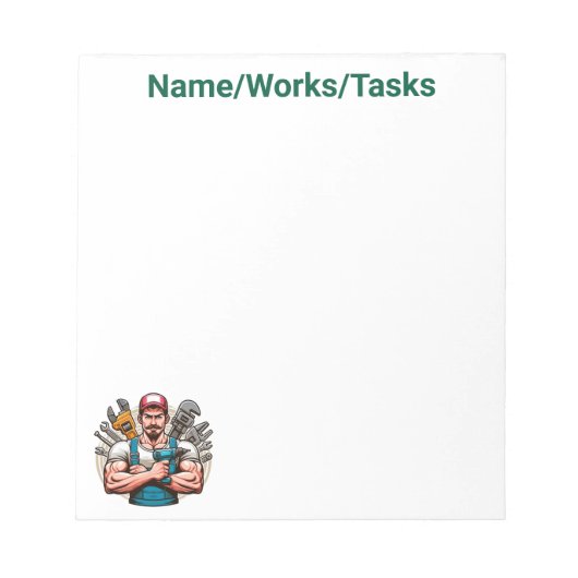 Strong Mechanic – Muscular Mechanic Notepad Notitieblok (Voorkant)