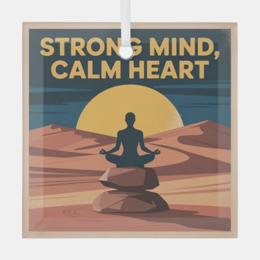 Strong Mind, Calm Heart Glas Ornament (Voorkant)