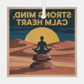 Strong Mind, Calm Heart Glas Ornament (Achterkant)