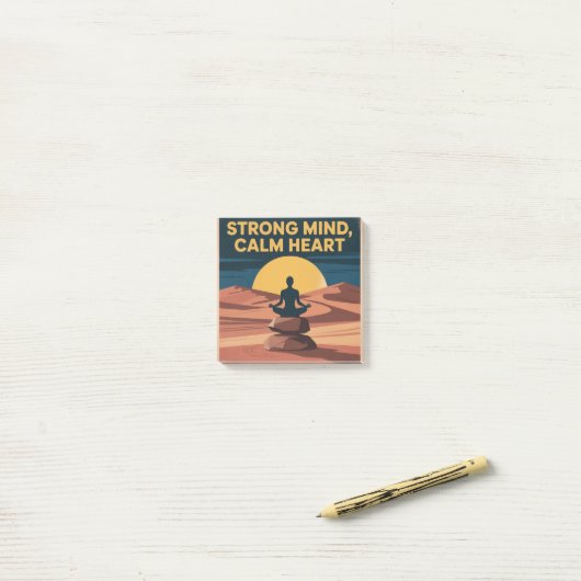 Strong Mind, Calm Heart Post-it® Notes (Op bureau)