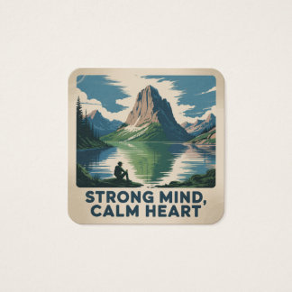 Strong Mind, Calm Heart Vierkante Visitekaartjes