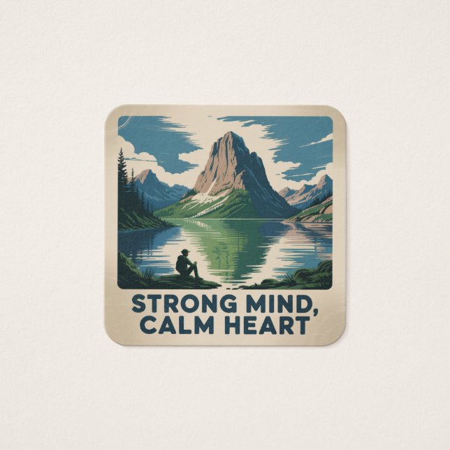 Strong Mind, Calm Heart Vierkante Visitekaartjes (Voorkant)