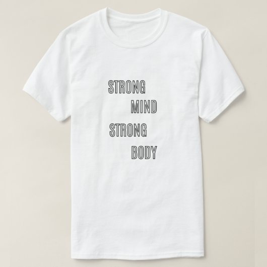 Strong Mind Strong Body Typography | Gym Motivatio T-shirt (Design voorkant)