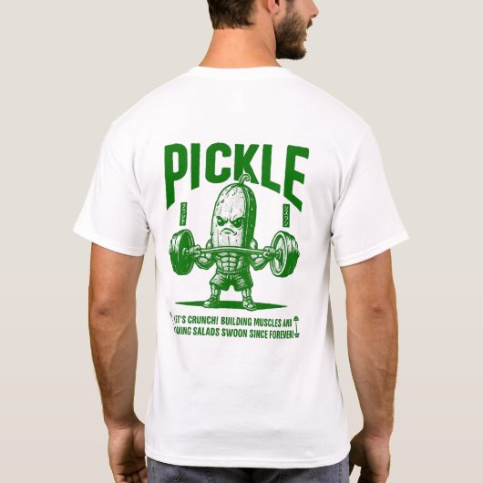 Strong Pickle Bodybuilder Graphic Funny Fitness T-shirt (Achterkant)