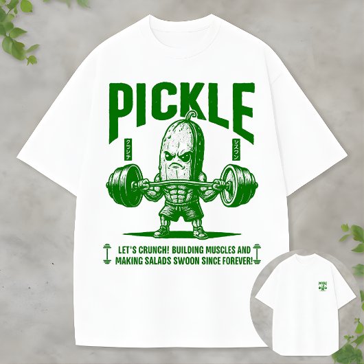 Strong Pickle Bodybuilder Graphic Funny Fitness T-shirt