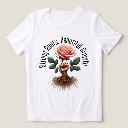 Strong Roots T-shirt - Floral Fist Design (Design voorkant)