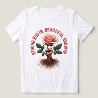 Strong Roots T-shirt - Floral Fist Design