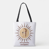 Strong, Serene, Unstoppable – Yoga Sunburst Pose Tote Bag (Achterkant)