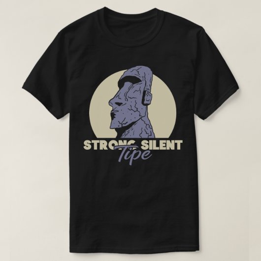 Strong Silent Moai T-shirt (Design voorkant)
