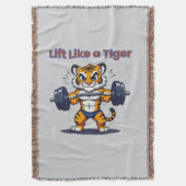 **Strong Tiger – Cute Tiger Lifting Weights Illust Deken (Voorkant Verticaal)