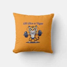 **Strong Tiger – Cute Tiger Lifting Weights Illust Kussen
