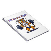 **Strong Tiger – Cute Tiger Lifting Weights Illust Notitieboek (Rechterzijde)