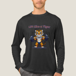 **Strong Tiger – Cute Tiger Lifting Weights Illust Tri-Blend Shirt