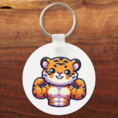 Strong Tiger Tattoo Magnet – Bold Animal Design Sleutelhanger (Voorkant)