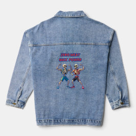 Strong to the Bone – Funny Skeleton Muscle Design Denim Jacket