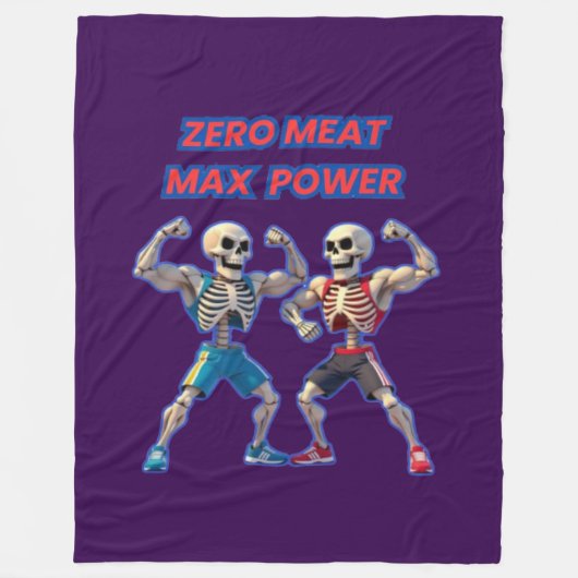 Strong to the Bone – Funny Skeleton Muscle Design Fleece Deken (Voorkant)