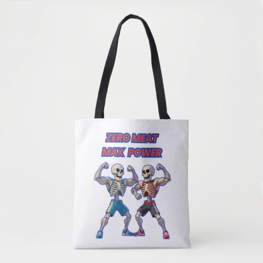 Strong to the Bone – Funny Skeleton Muscle Design Tote Bag (Voorkant)