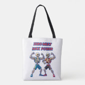 Strong to the Bone – Funny Skeleton Muscle Design Tote Bag (Achterkant)