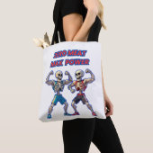 Strong to the Bone – Funny Skeleton Muscle Design Tote Bag (Dichtbij)