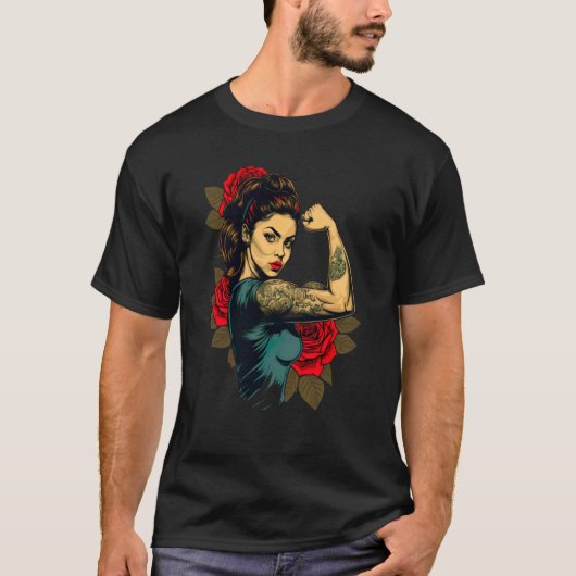 Strong Wife Mother Roses Never Give Up  2 T-shirt (Voorkant)