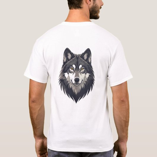 Strong Wolf Head Illustration T-Shirt (Achterkant)