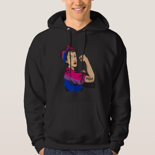 Strong woman BIsexual Pride LGBT Mom Hoodie (Voorkant)