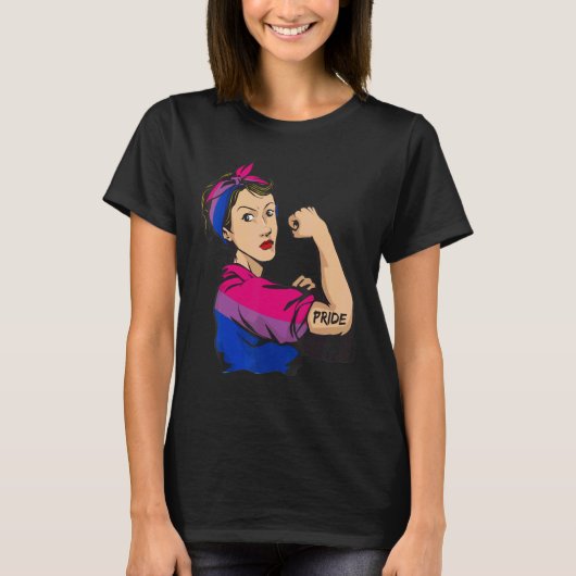 Strong woman BIsexual Pride LGBT Mom T-shirt (Voorkant)