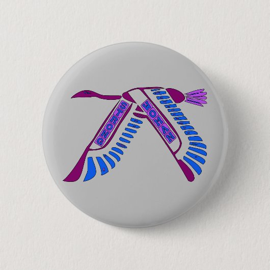 Strong Woman Flying Ronde Button 5,7 Cm (Voorkant)