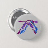 Strong Woman Flying Ronde Button 5,7 Cm (Voorkant /achterkant)